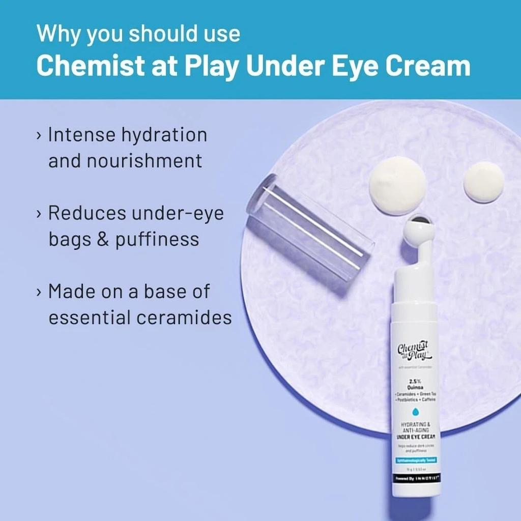 Chemist At Play Under Eye Cream, Reducing Dark Circles, Puffiness, Wrinkles 15g