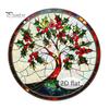 Holiday Hanging Art for Windows Christmas Acrylic Window Decor, 2D Holographic Stained Glass Double Sided Festive Ornament with Metal Chain,