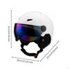 Visor Snow Helmet Protection with Builtin Goggles Warm Earmuffs Sports Equipment for