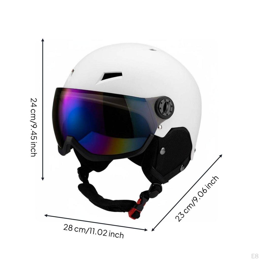 Visor Snow Helmet Protection with Builtin Goggles Warm Earmuffs Sports Equipment for