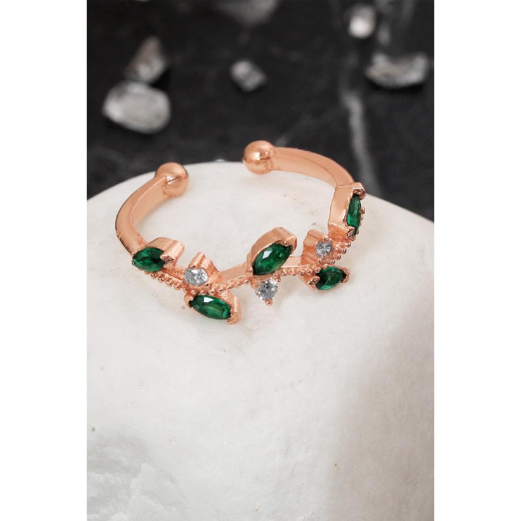 Verstellbarer Stone Ivy-Ring für Damen mit 14-Karat-Rosévergoldung