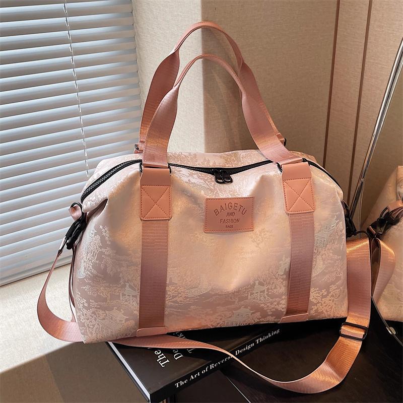 Dry Wet Separation Fashion Lightweight Large Capacity Travel Bag for Women, Portable Fitness Bag for Short Distance Luggage Travel Bag