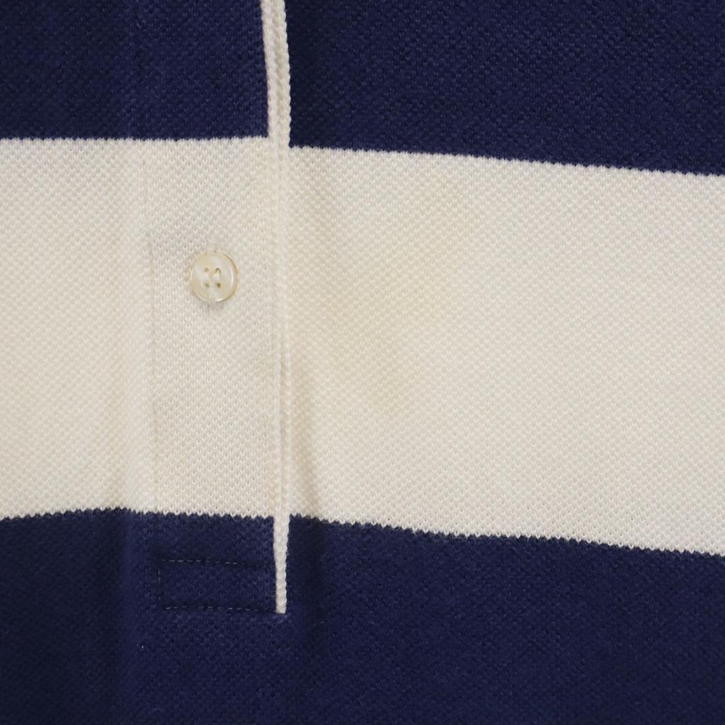 LACOSTE Border Pattern Short sleeve Polo one piece 38 Kanoko fabric Women Used