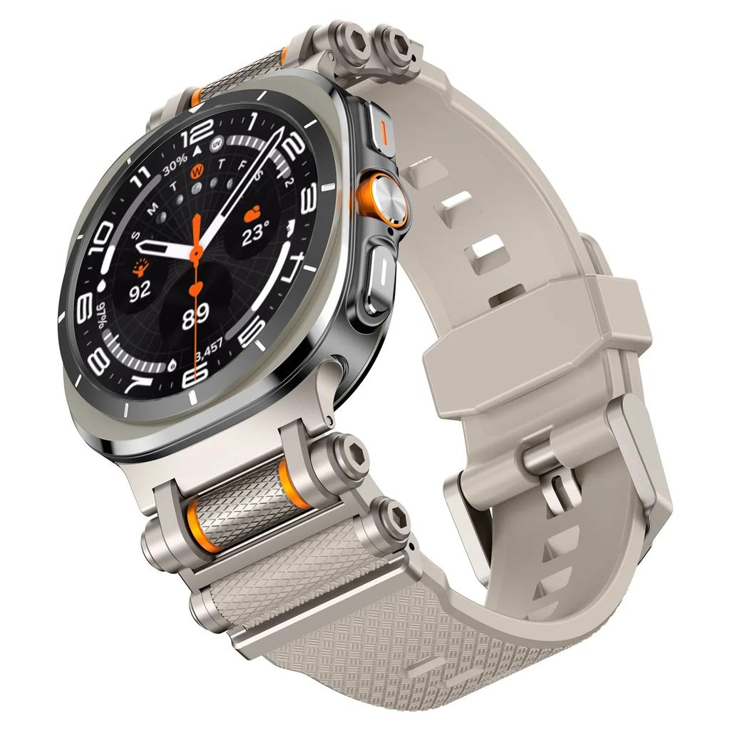 Gumový sportovní řemínek pro Samsung Galaxy Watch 7 Ultra 47mm Silikonový náramek pro Galaxy Watch Ultra 47mm Náhradní příslušenství