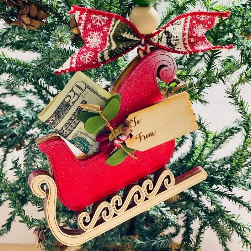 Christmas Money Holder Cute Holiday Tree Decorations Christmas Ornaments Pendant For Men Girls Friends Window