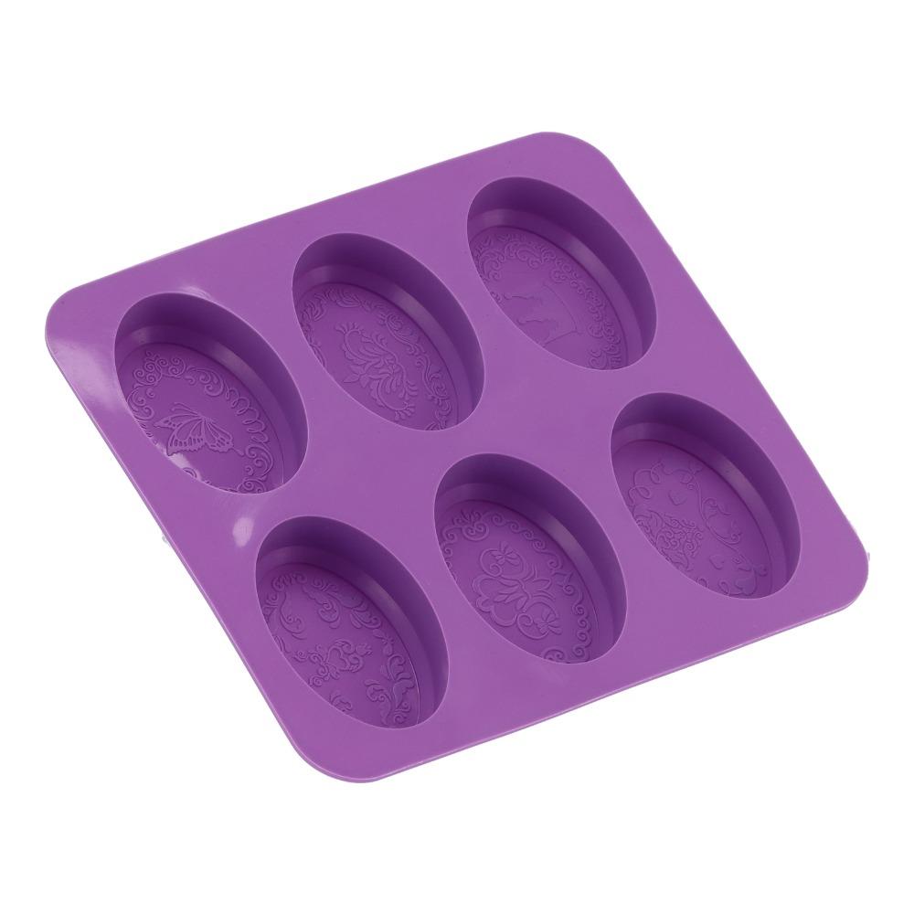 6-Cavity Design Soap Molding Case Flexible Silicone Cake Mold Set Silicone Soap Mold  Handmade Soap