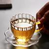 2Pcs Yellow Handle Glass Tea Cups Kung Fu Teacups Handheld Drinkware 100Ml Smooth Safe Bpa-Free for Gifting Tea Lovers