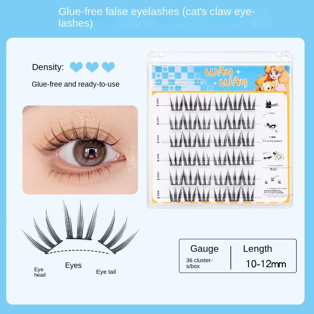 DIY Adhesive False Eyelashes Makeup Glue Free Fake Lashes Self-adhesive Lash Clusters  Makeup Tool