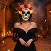 Tag der Toten Maske Mardi Gras Maske, Venezianische Party Zuckerschädel Maskenballmasken für Halloween Cosplay Mexikanische Rose