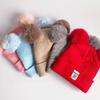 Gorro tejido para bebé, gorro de algodón con orejas, gorro de invierno para niño y niña, conjunto de bufanda, gorro para niño pequeño, bufanda, accesorios para bebé 2 uds.