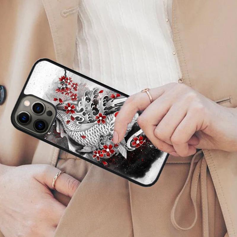 

Koi Carp Fish Painting Magnetic Phone Case For APPLE iPhone 17 Air 16 14 13 12 Pro Max 15 Plus Charge With MagSafe Cover iPhone 13mini