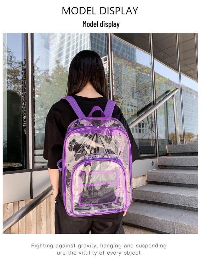 Large Capacity Transparent PVC Backpack for Students
