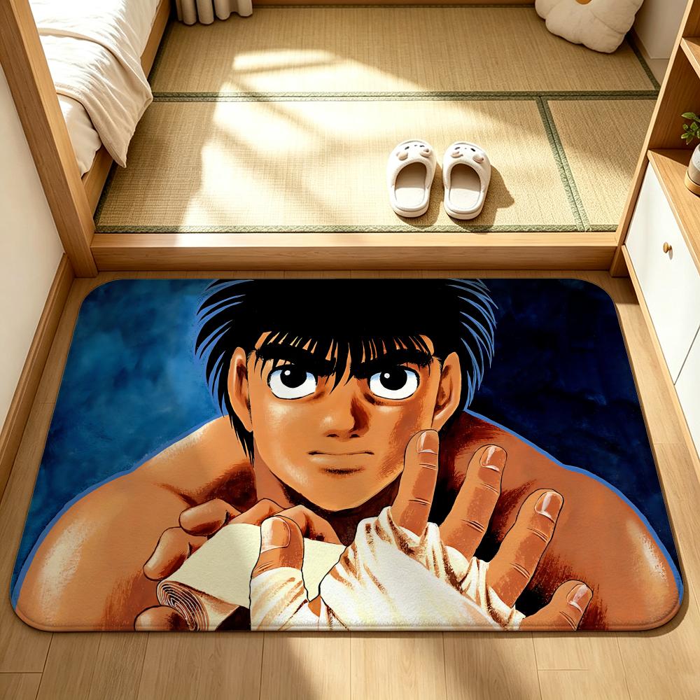 Hajime no Ippo Floor Mat Bedroom Carpet, Bathroom Foot Mat, Doormat, Non-Slip Absorbent Multi-Use