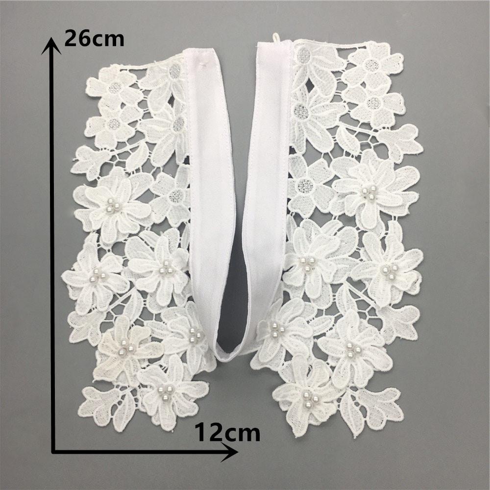 

Имитация жемчуга Кружево Цветок Ажурная пуговица Ложный воротник Вышивка DIY Декоративное платье Одежда Аксессуары Style 2104 (1 piece)