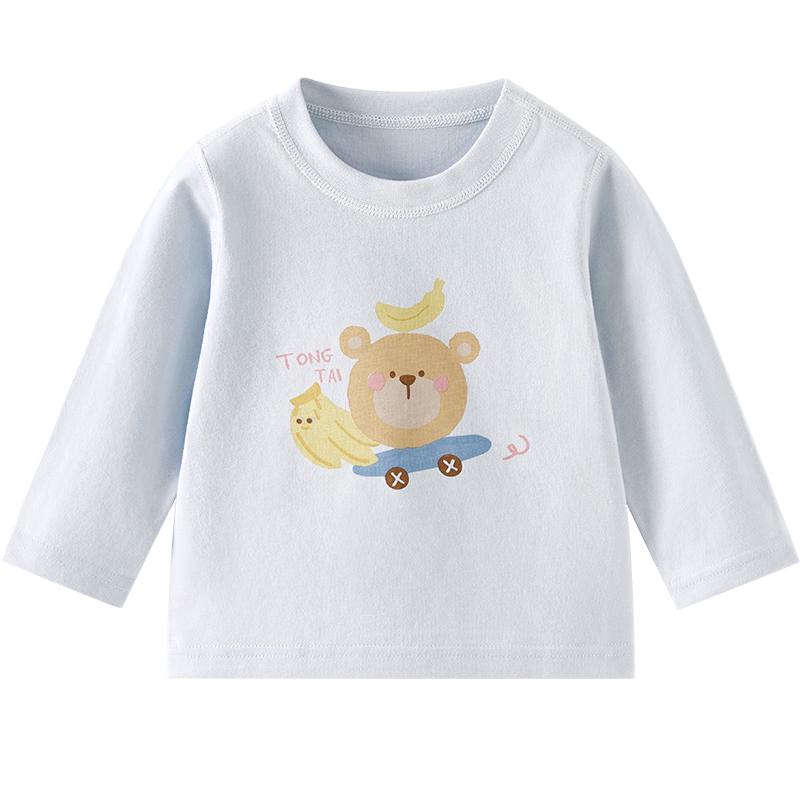 TONGTAI Baby Pure Cotton Long Sleeve Pullover T-Shirt