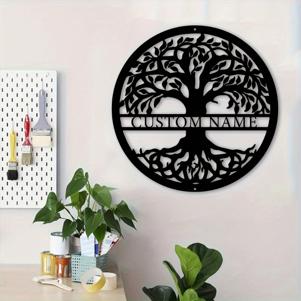 1pc Custom Metal Tree Wall Art, Personalized Rustic Sign for Veranda Courtyard, Bespoke Home Decor & Gift