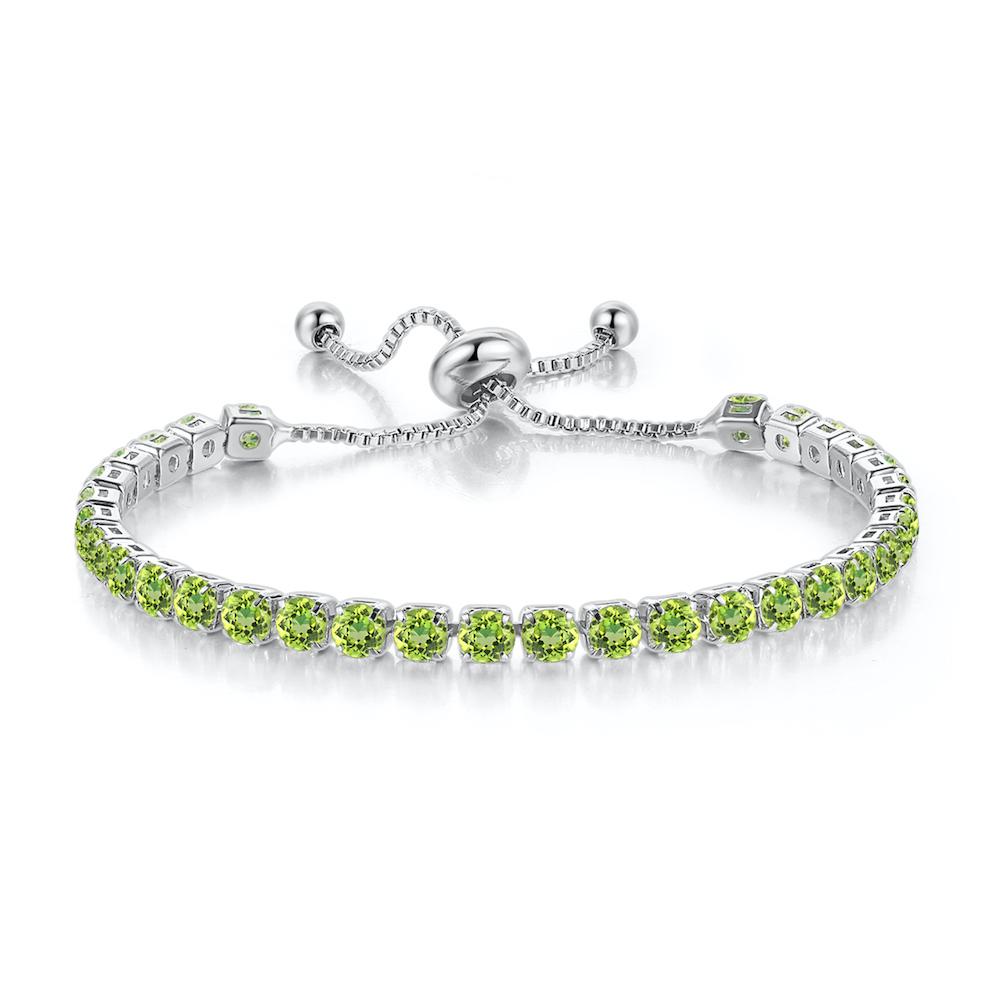 Adjustable Colorful Birthstone Tennis Bracelet for Women Multicolor CZ Crystal Wedding Birthday Gift Hand Jewelry