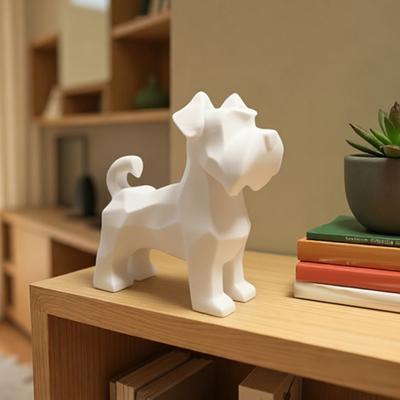 Ozdoba dla psa Drukowana 3D Sznaucer Geometryczna Miniaturowa Figurka Psa Rzeźba Psa do Salonu Wystrój Domu