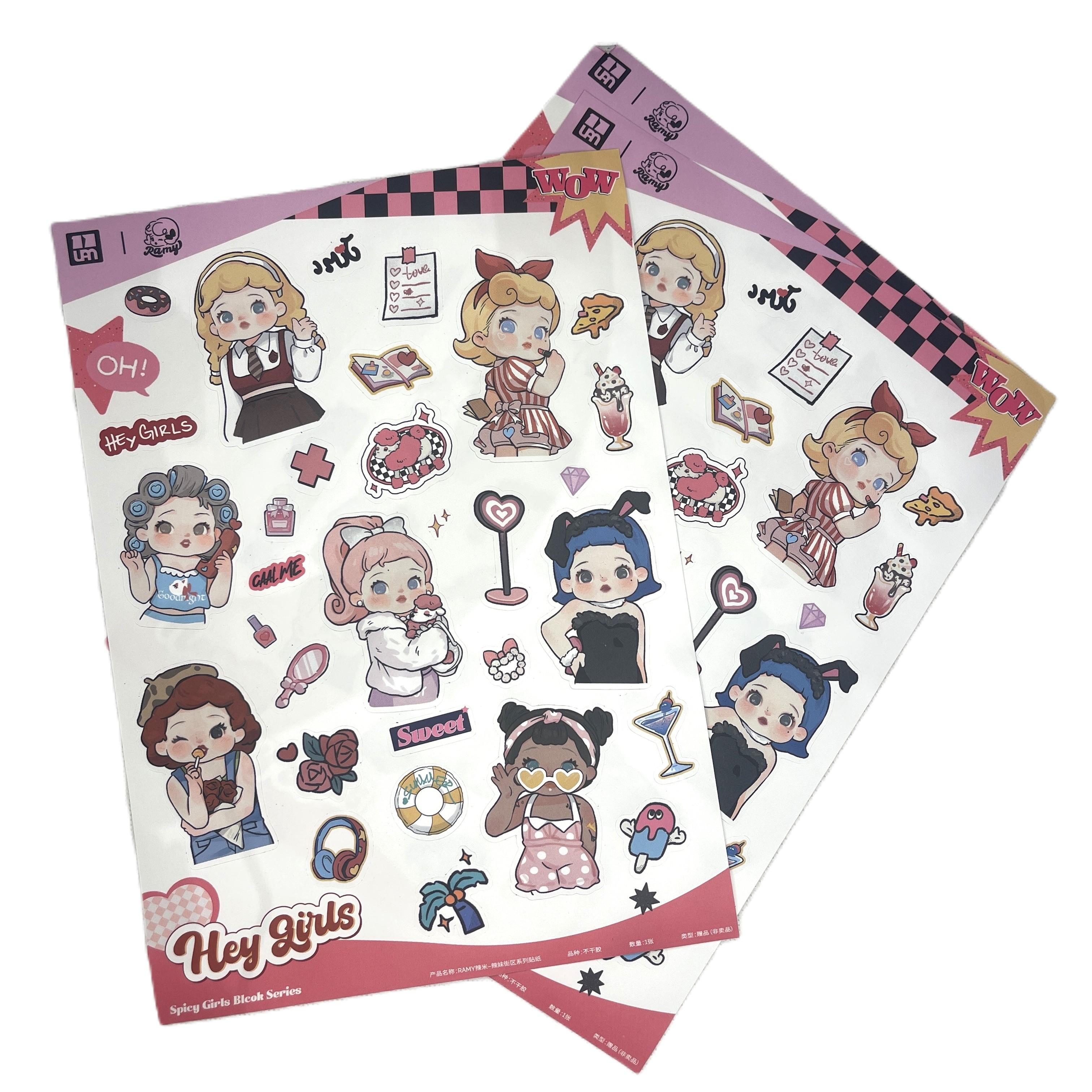 Professional Customized Mini Cartoon Stickers Transparent Dragon Waterproof Synthetic Paper Custom Logo Custom Size Custom Color (Blue,30x40+6&90)