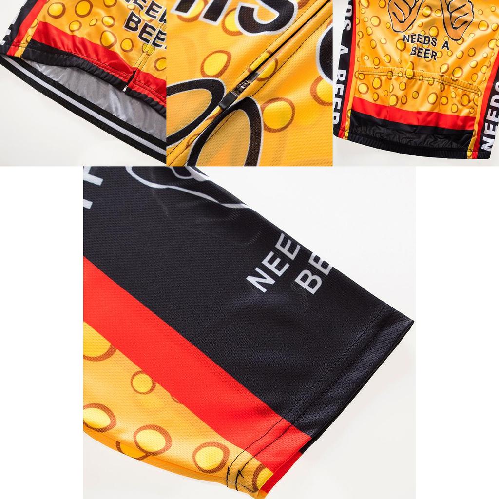 Sleek And Modern Men's Cycling Jersey Black Yellow Suitable For All Occasions
