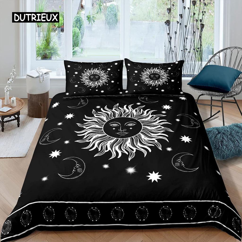 Mandala Duvet Cover Yellow Sun Moon Bohemian Exotic Twin Bedding Set Bedclothes for Teen Polyester Double Queen King Quilt Cover