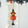 4PCS Halloween Decorations Gold-Threaded Pumpkin Witch Figurine Mini Hanging Ornaments