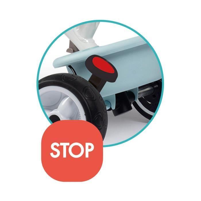 Tricycle évolutif enfant smoby balade plus - structure métal - bleu