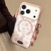 Gentle Beautiful Pink Rose Flowers Transparent Magnetic Wireless Charging Phone Cover Case for iPhone 17 16 15 14 13 12 Pro Max