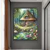 Dům s houbami Tištěná sada pro křížkovou výšivku DIY 11CT Thread Art Ruční práce Dekor