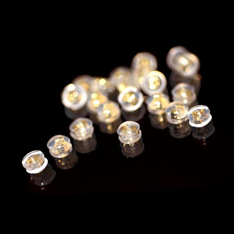 

Pearl 18K Gold Super Tight Anti-Lost Earplugs Thin Needle Round 18K gold 4 pairs ultra-fine