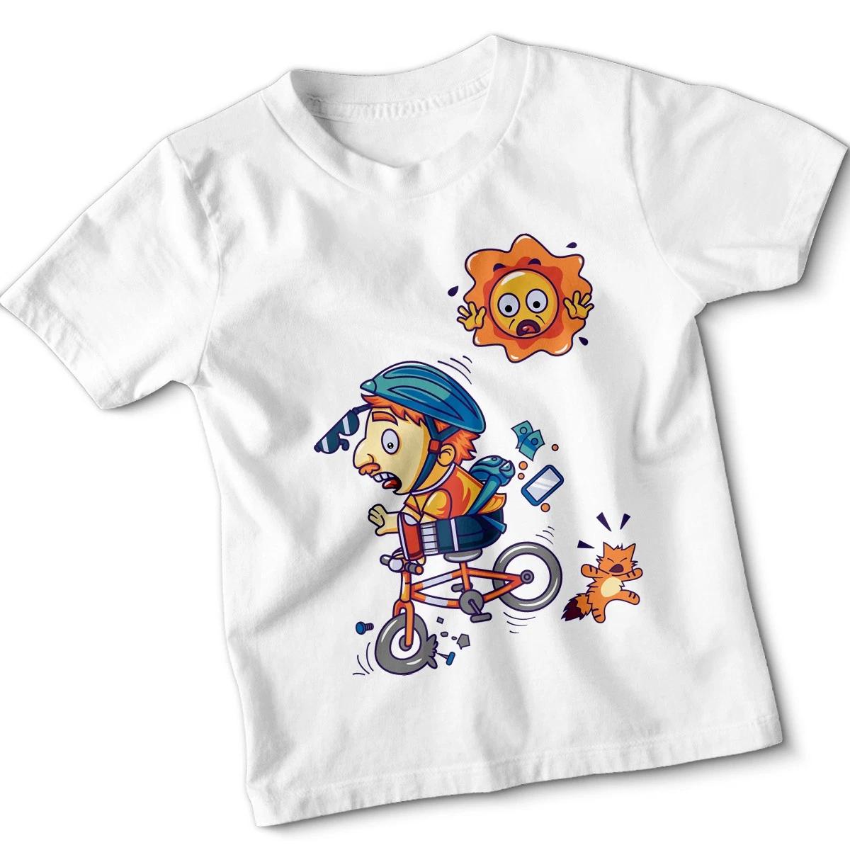 

Kids Tshirt A Bicycle Deliveryman Had An Accident Because His Bicycle Tire Burst 140