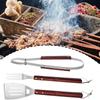Outdoor BBQ Cooking Tools Practical Grilling Fork Tongs Spatula For Camping