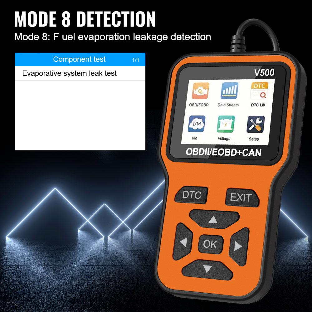 V500 Code Reader Read Vehicle Information Check Engine System Car OBD2 Diagnostic Tools OBD II Scanner Battery Tester Fault Code Clear Universal