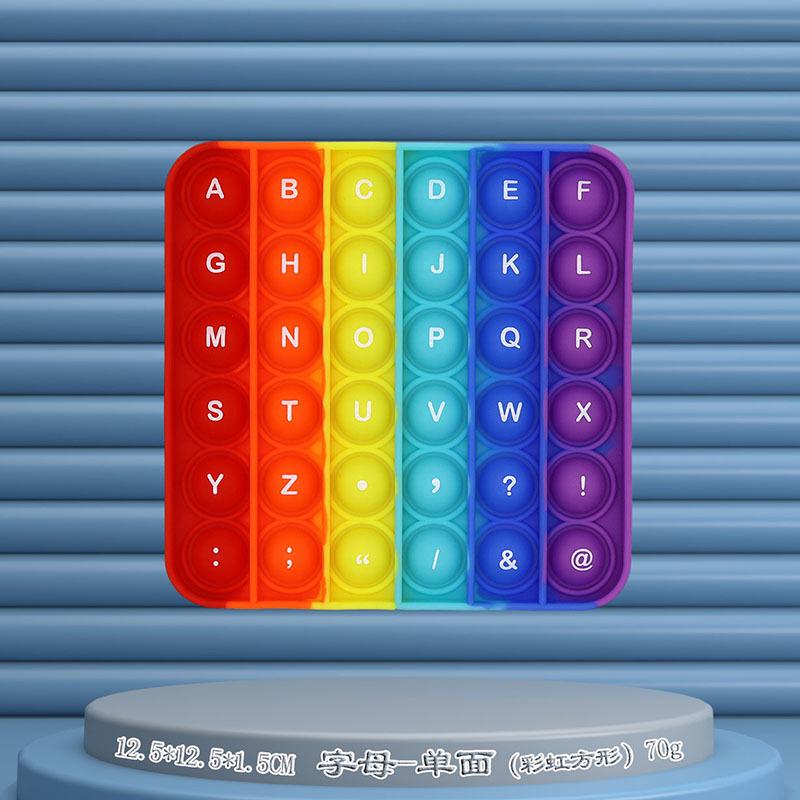 24cm Silicone Rainbow Kids' Learning Toy: Letters, Numbers, Multiplication Pop-It Fidget