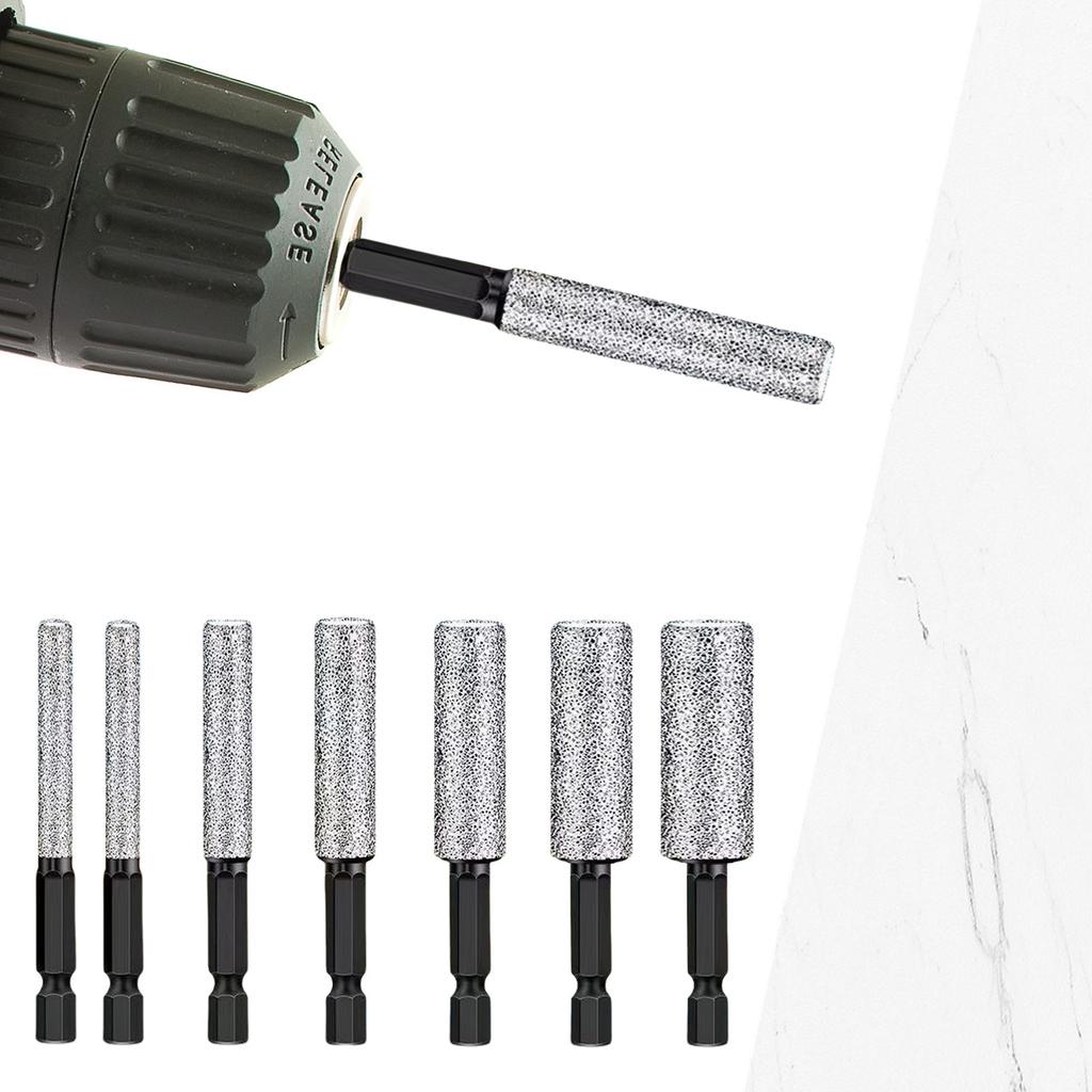 4/7Pcs 2-in-1 Shank Brazing Hole Opener Anti-wear Diamond Drill Bit Set Vitrified Tile Holes Openers for Drilling and Grinding