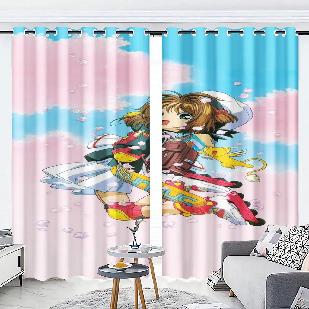 Cardcaptor Sakura Window Curtain 3D Print Blackout Curtains Living Room Bedroom Decor Kids Gift