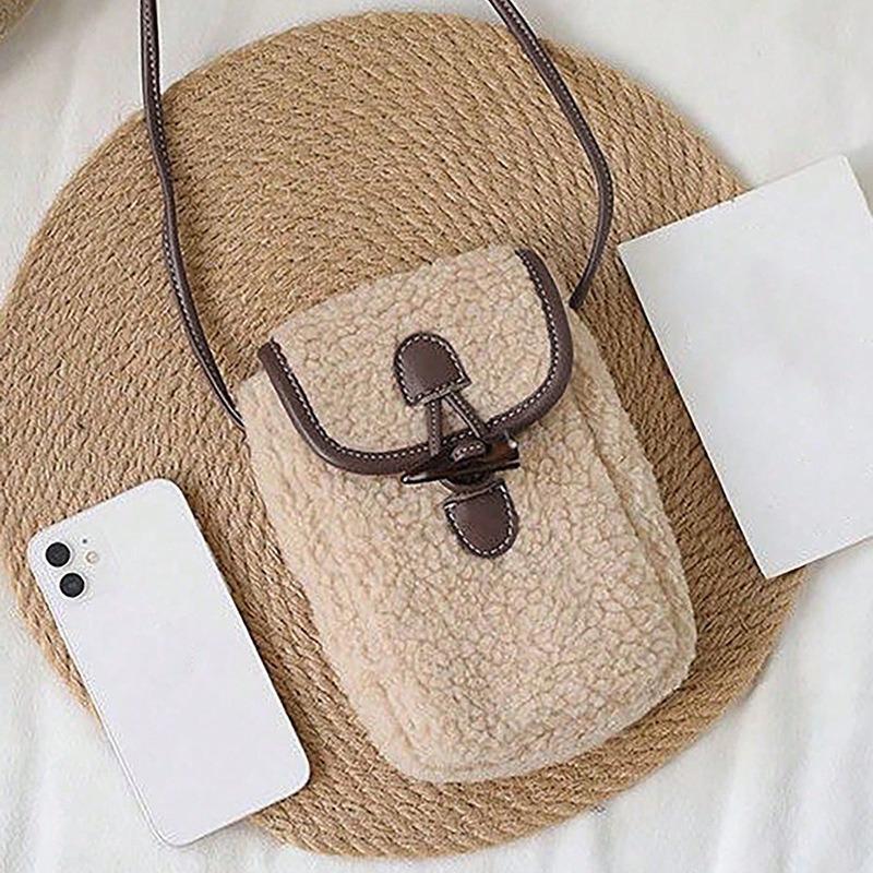 Small Crossbody Bag for Women, New Lamb Wool Plush Crossbody Bag, Niche Style