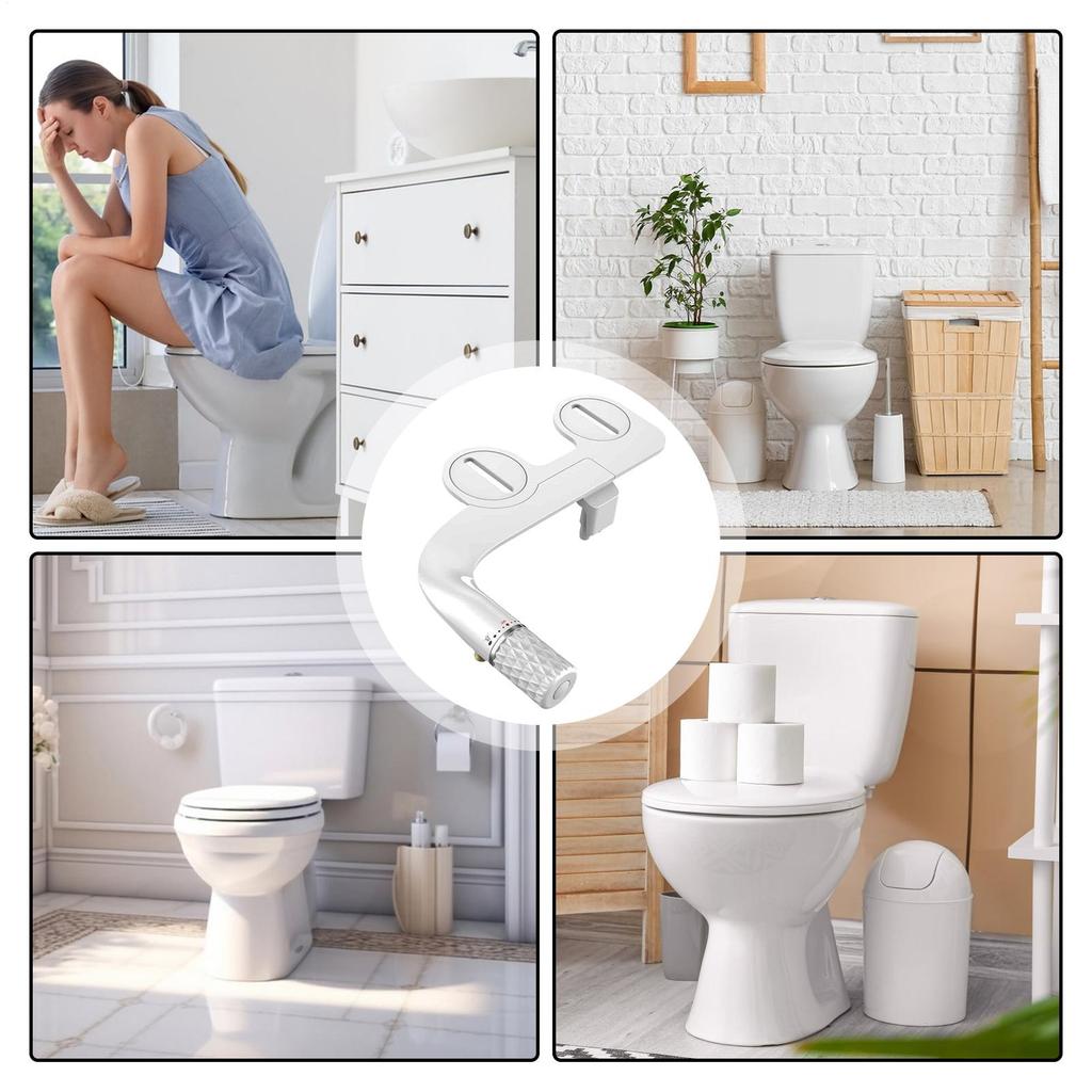 Bidet Attachment Bidet Non-electric Bidet Handed Small Bidets Self Clean with duals nozzle system for buttocks and feminine wash