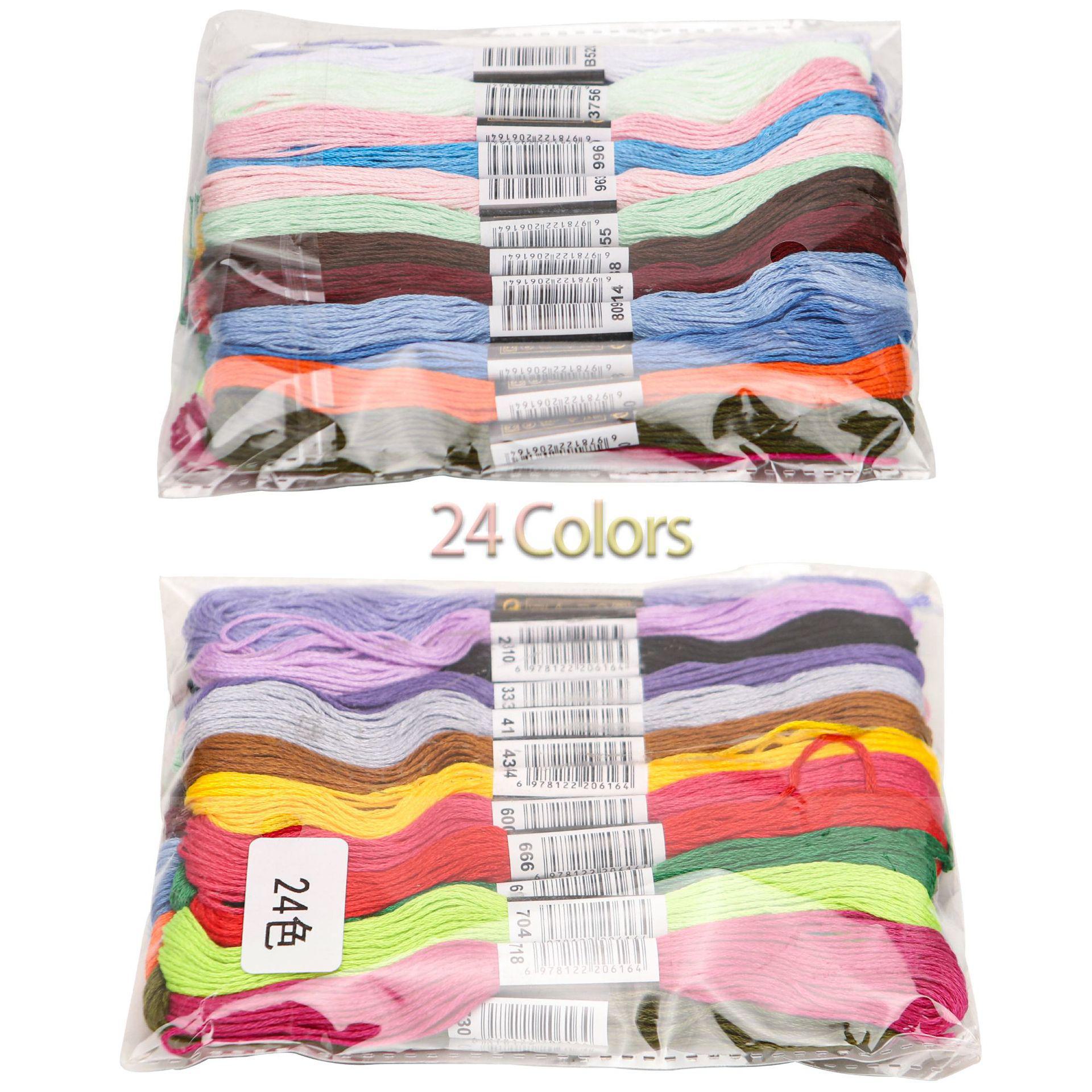 

Нитки для вышивки крестом Мулине: Полиэстер-хлопок, от 50 до 447 цветов, по 8 метров каждый 24 colors