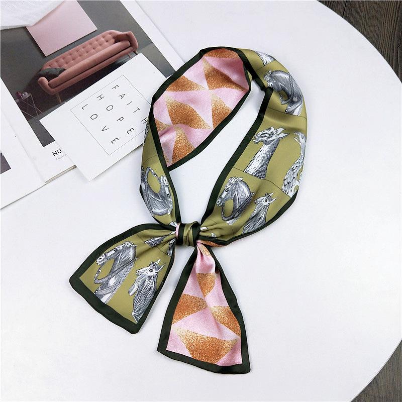 Pingjiao stil nou, primăvară și toamnă, decorațiuni profesionale, eșarfă mică de mătase, versatilă, eșarfă pentru femei, curea îngustă de păr lung, curea pentru geantă de cravată