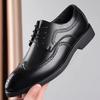 Men Classic Retro Brogues Men Lace Up Business Leather Shoes Formal Office Flats Men Wedding Party Oxford Shoes