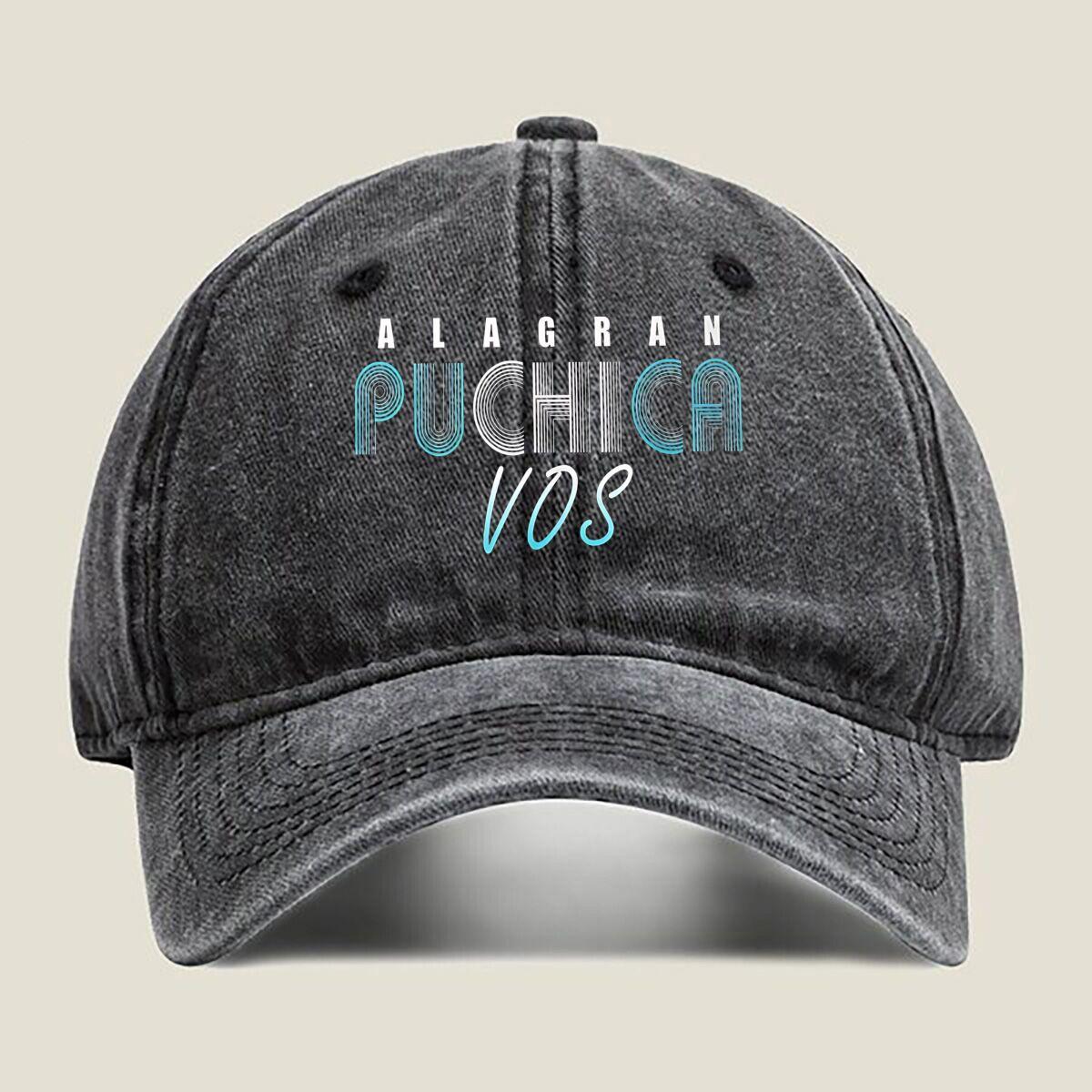 

Alagran Puchica Vos Phrase Fashion Washed Baseball Cap Hat Outdoor Activities One Size чёрный