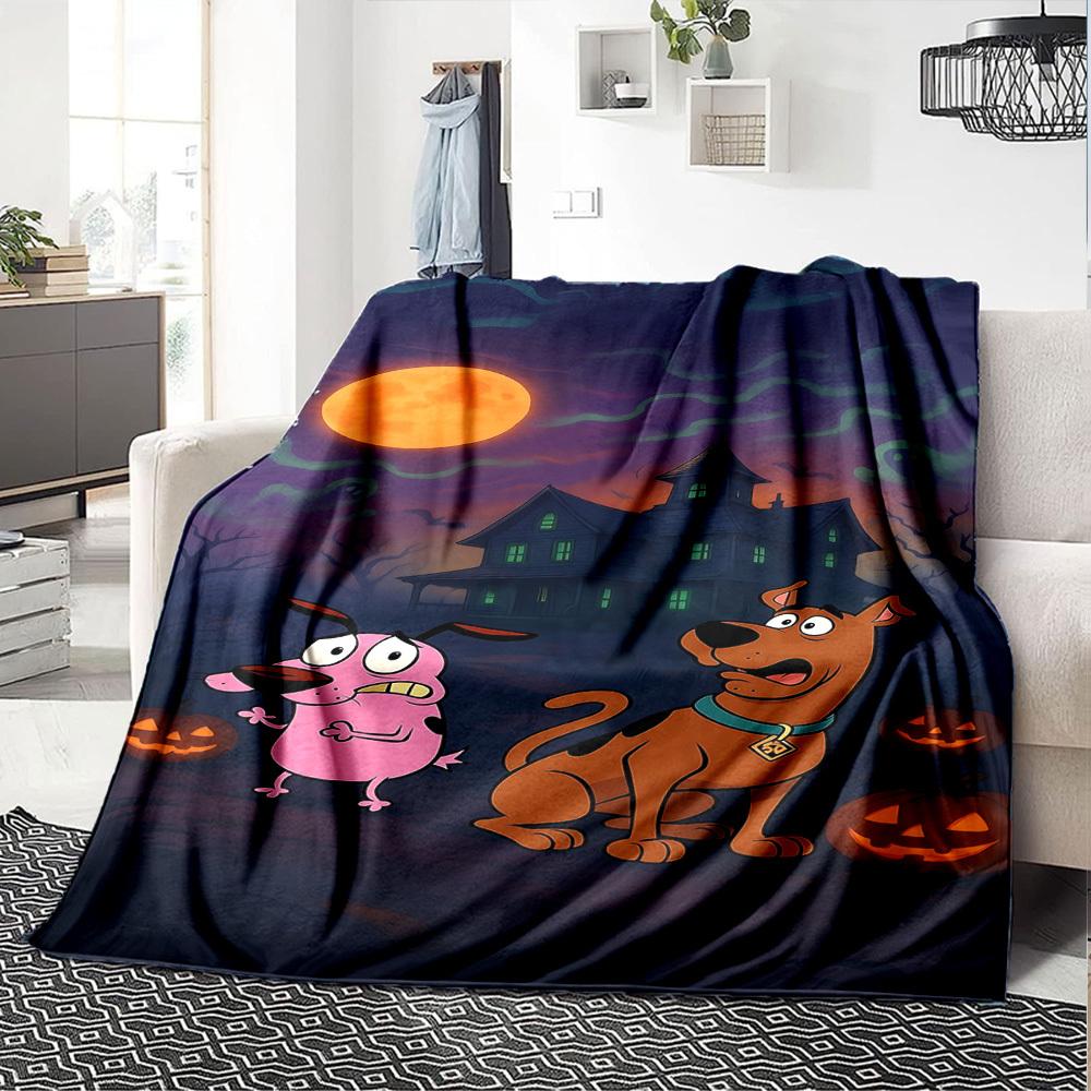 1pc Scooby Doo Halloween Soft Warm Throw Blanket Nap Blanket For Couch Sofa Office Bed Camping Travel,Comfortable