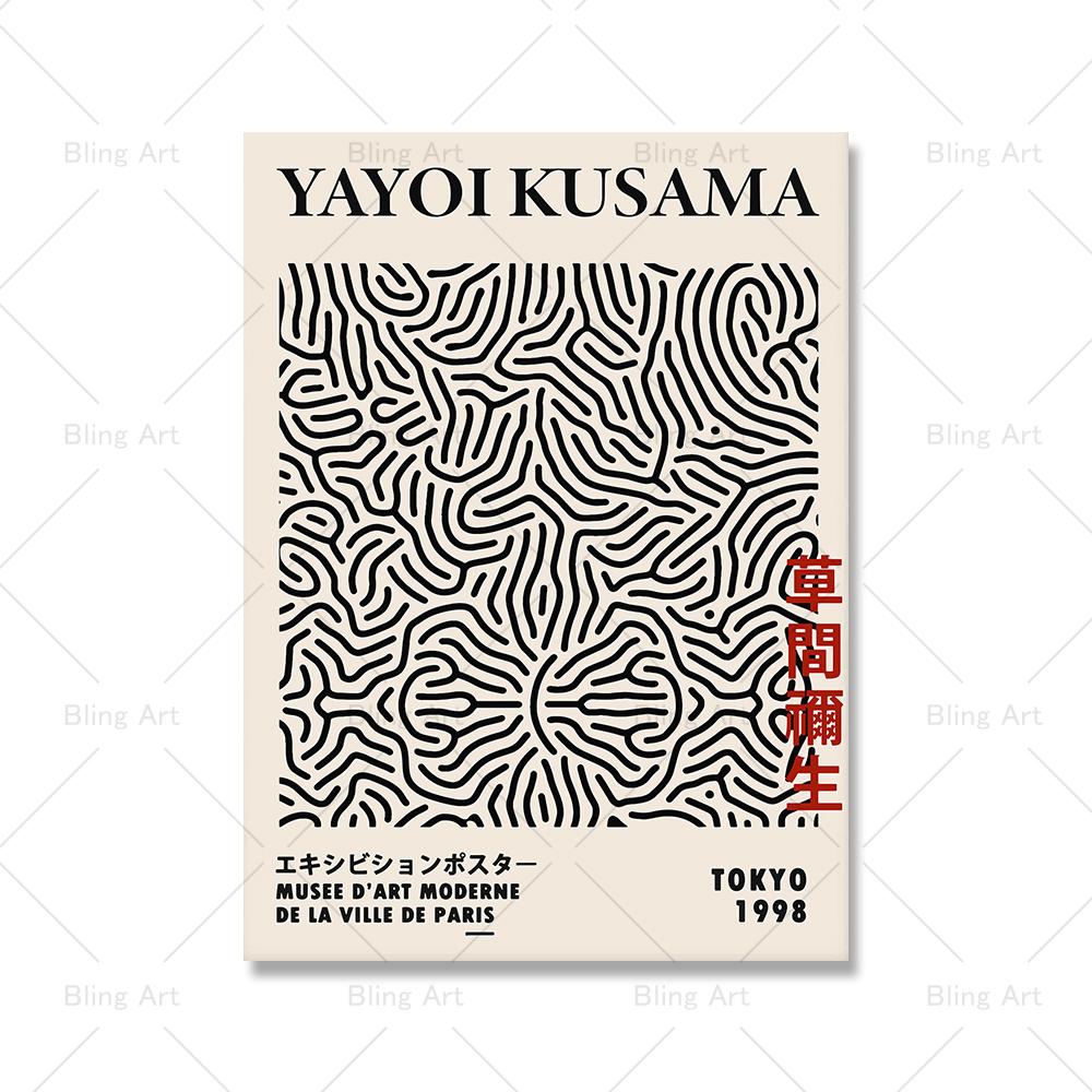 

Черный Бежевый Yayoi Kusama Абстрактные линии в горошек, холст, художественные постеры и принты, зеленый холст, настенная живопись, картина для декора комнаты (с рамкой) 15*20cm(with frame)