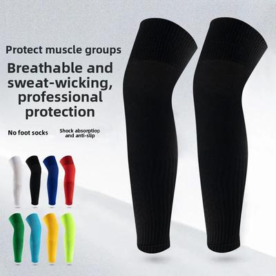 Knee-High Compression Protective Socks Football Basketball Sweat Absorption Knitted Breathable No-Cuff Pressure Fixed Leg Covers