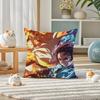 Demon Slayer Kamado Tanjiro Anime Plush Pillow Cover Soft Short Plush Cushion Cover For Sofa Bedroom Home Decor Gift Decoration