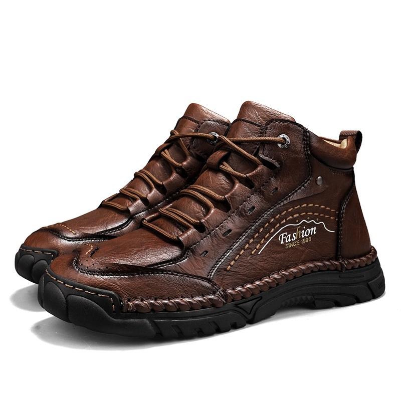 38-48 Men’s Boots High Top Leather Shoes Outdoor Large Size Autumn/winter Handmade Ankle Boots