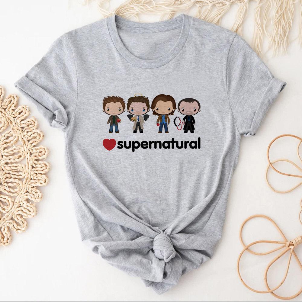 Supernatural t-shirt female Trendy streetwear 2000s Punk kawaii Comfortable t shirt 80s Grunge Psychedelic anime graphic kawaii