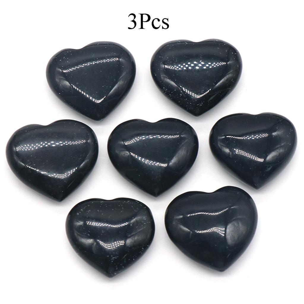 3Pcs, Assorted Natural Crystal Heart Stones Bulk Polished Healing Crystal Hearts for DIY Jewelry, Meditation, Reiki & Valentine's Day Gifts