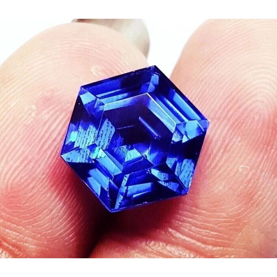35 Ct Natural Blue Sapphire Hexagon Cut Flawless Certified Loose Gemstone